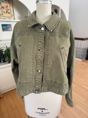 Pilcro Olive Green Cotton Jean Jacket